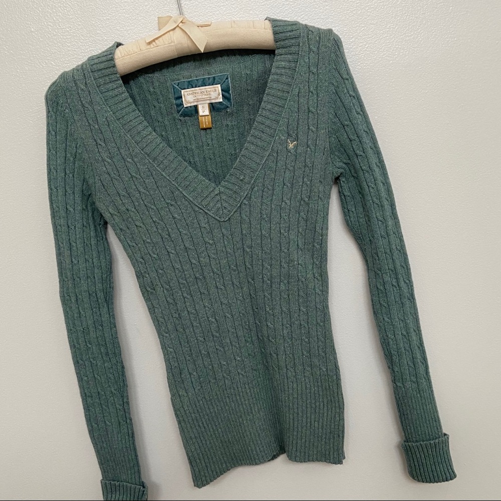 V-Neck Teal Sweater